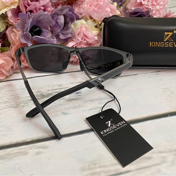 KINGSEVEN Silver Mirrored Aluminum Polarized Sunglasses - Picture 9 of 15